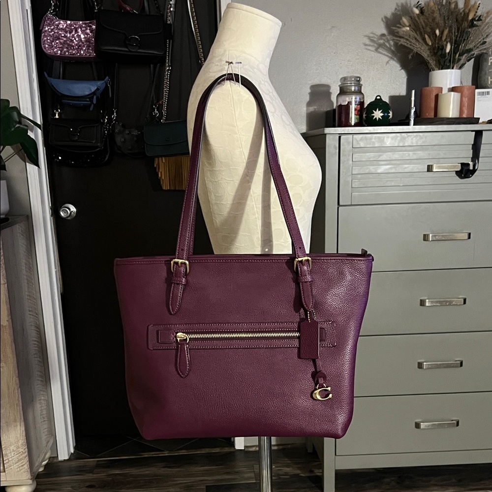 Coach Deep Purple Leather Tote